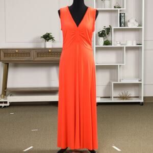 Derek Lam 10 Crosby VIbrant Orange Minimalist Statement Maxi Dress NWT Large